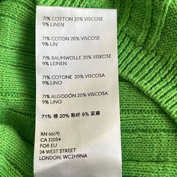 Free People Beach sweater Mary one shoulder Size Small linen blend green NWT - Picture 10 of 10